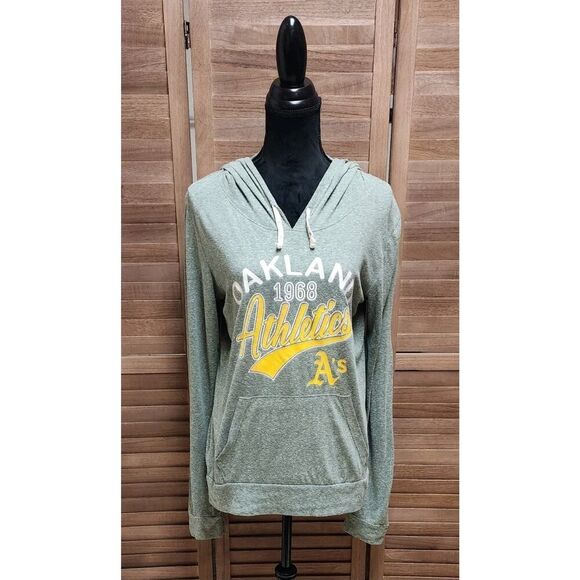 Oakland 1968 Athletics A's Large L Long-Sleeve Hooded Shirt Womens Champion MLB - Picture 1 of 7